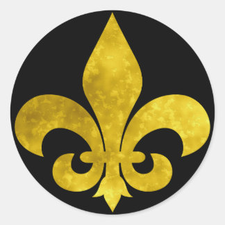 Fleur De Art Gold Rust Ronde Sticker