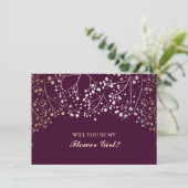 Fleur de bébé souffle d'or Invitation de mariage F (Debout devant)