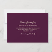 Fleur de bébé souffle d'or Invitation de mariage F (Dos)