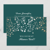 Fleur de bébé souffle d'or Invitation de mariage F (Devant / Derrière)