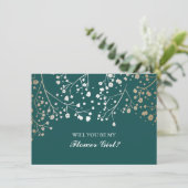 Fleur de bébé souffle d'or Invitation de mariage F (Debout devant)