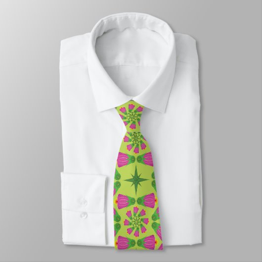 Fleur de Bell Celtique Mandalas Cravate vert (Attaché)