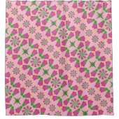 Fleur de Bell rétro Mandalas Rideau de douche rose (Devant)