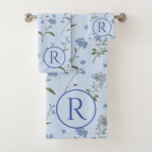 Fleur de Bleu Motif Aquarelle Monogrammé (En situation)