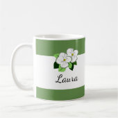 Fleur De Bois De Chien Avec Les Noms Mugs De Café (Gauche)