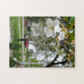Fleur de bois de chien blanc créatif photo puzzle (Horizontal)