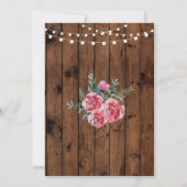 Fleur de bois Fleur de l'engagement Invitation ros (Dos)