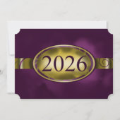 Fleur de bouton or violet 2026 Invitations de fête (Devant)