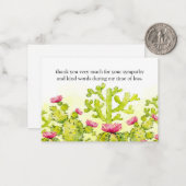 Fleur de cactus après funérailles Merci Cartes (Devant/Arrière en situation)