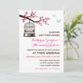 Fleur de cage à oiseau rose douce Invitation de ma (Debout devant)