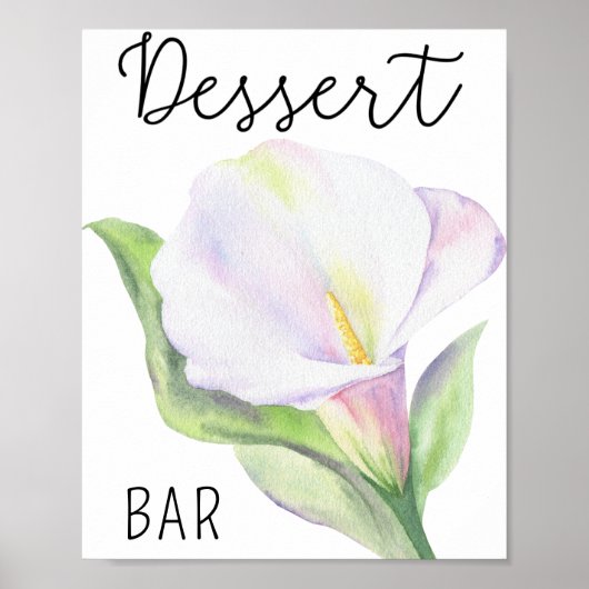 Fleur de calla - Affiche de bar à desserts (Devant)