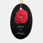 fleur de camélia rouge ornement de Noël (Gauche)