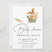 Fleur de carotte de lapin Baby shower Invitation f (Devant)