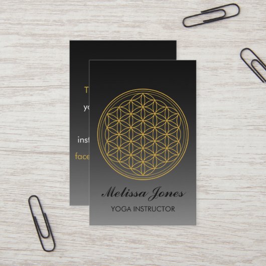 Fleur de carte de visite de yoga de symbole de la (Devant/Arrière en situation)