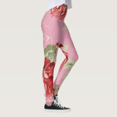 Fleur de cerise rouge floral rose leggings (Droite)