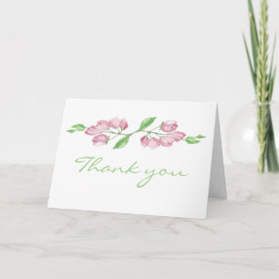 Fleur de cerisier à l'aquarelle Merci carte vierge