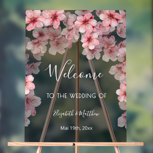 Fleur de cerisier à l'aquarelle transparente (Neutre)