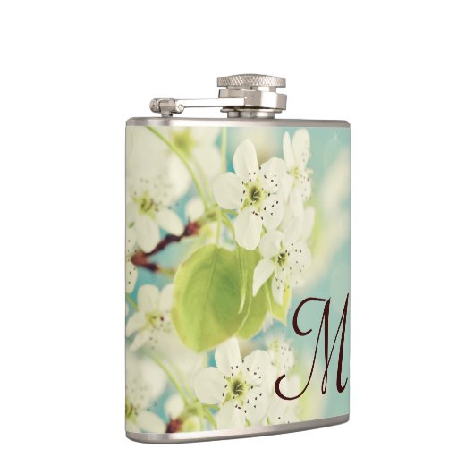 Fleur de cerisier blanc Monogramme Flacon de whisk (Droite)