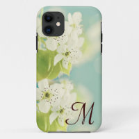 Fleur de cerisier blanc Monogramme IPHONE 5 Coque