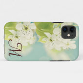 Fleur de cerisier blanc Monogramme IPHONE 5 Coque (Dos (Horizontal))