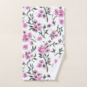 Fleur de cerisier blanc sur blanc (Serviette à main)