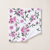 Fleur de cerisier blanc sur blanc (Gant de toilette)