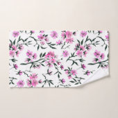 Fleur de cerisier blanc sur blanc (Serviette à main)