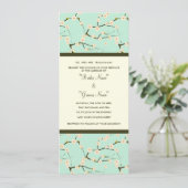 Fleur de cerisier bleu faire-part de mariage (Debout devant)
