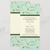 Fleur de cerisier bleu faire-part de mariage (Devant / Derrière)