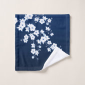 Fleur de cerisier bleu marine (Gant de toilette)