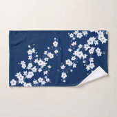 Fleur de cerisier bleu marine (Serviette à main)