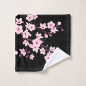 Fleur de cerisier de fleurs Monogramme Ensemble de (Gant de toilette)