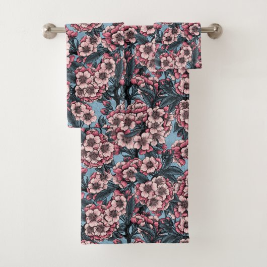 Fleur de cerisier en rose et bleu (En situation)