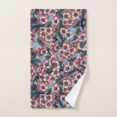 Fleur de cerisier en rose et bleu (Serviette à main)