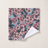 Fleur de cerisier en rose et bleu (Gant de toilette)