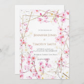 fleur de cerisier faire-part de mariage (Devant / Derrière)