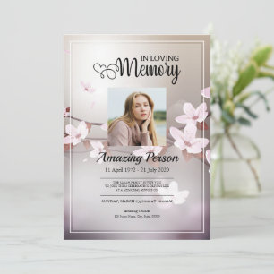 Fleur de cerisier Ordre funéraire Invitation