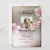 Fleur de cerisier Ordre funéraire Invitation (Devant)