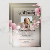 Fleur de cerisier Ordre funéraire Invitation (Devant / Derrière)