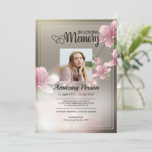 Fleur de cerisier Ordre funéraire Invitation