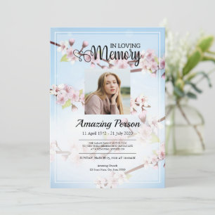 Fleur de cerisier Ordre funéraire Invitation