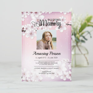 Fleur de cerisier Ordre funéraire Invitation