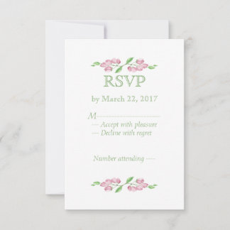 Fleur de cerisier rose aquarelle RSVP