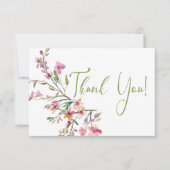Fleur de cerisier rose Carte de remerciements élég (Devant)