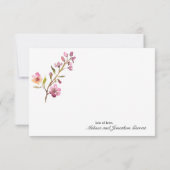 Fleur de cerisier rose Carte de remerciements élég (Dos)