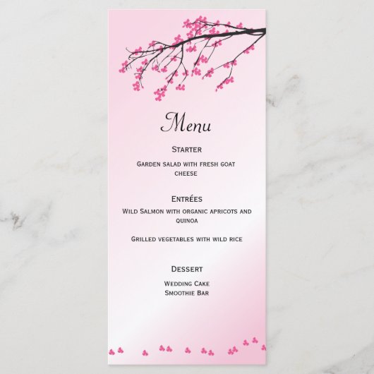 Fleur de cerisier rose | Carte Menu (Devant)