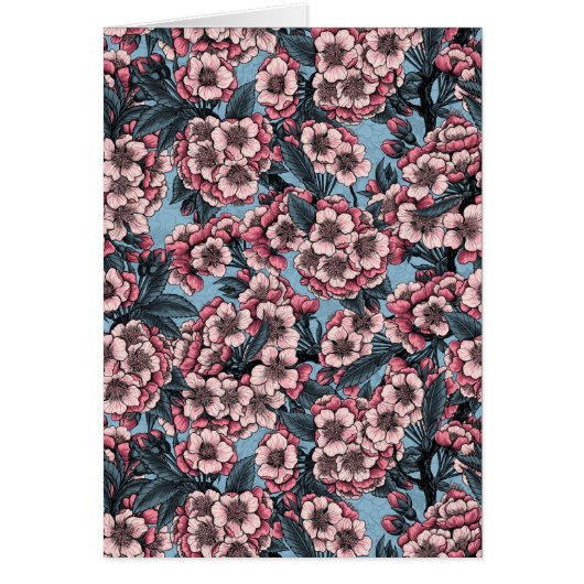 Fleur de cerisier rose et bleu (Devant)