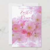 Fleur de cerisier rose Invitation de Brunch de Pâq (Devant)