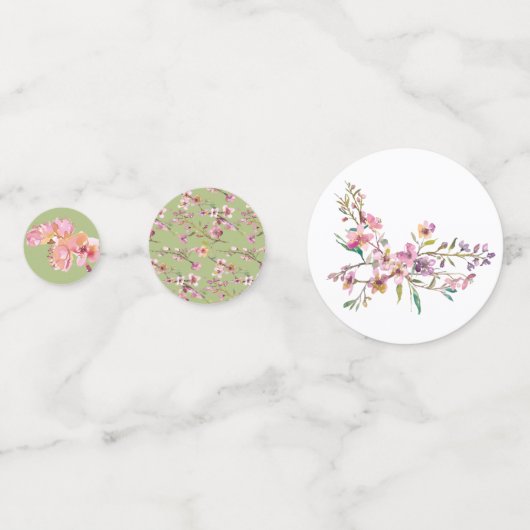 Fleur de cerisier rose Mariage Confetti (Derrière)