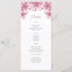 Fleur de cerisier rose. Menu Floral mariage Bar